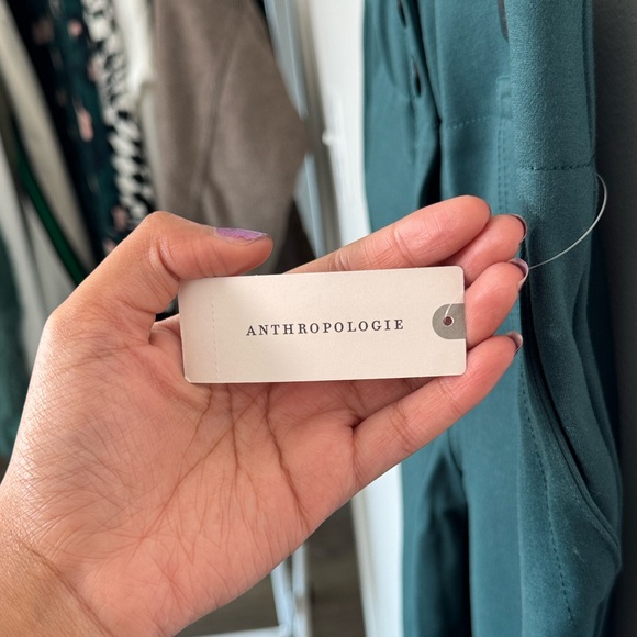 NWT Maeve Naomi Ponte Wide-Leg Flare Pants in Blue/Green - 8 - Picture 6 of 7